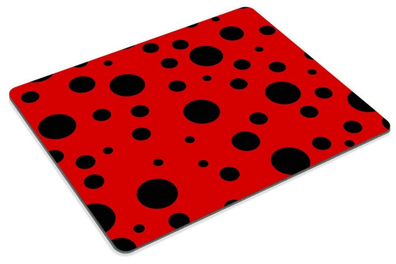Smooffly Ladybug Mouse pad Cuscom, Red Black Dot Pattern Background Personality Desings Gaming Mousepad 9.5 X 7.9 Inch (240mmX200mmX3mm) - Image 3